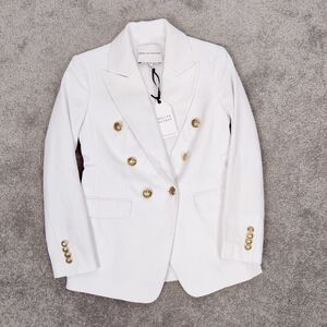 English Factory Women’s Petite White Double-Breasted Blazer - Size 00 XS